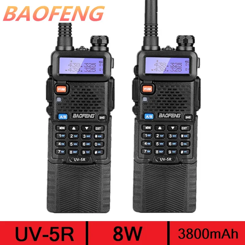 Рация BAOFENG UV-5R с большим радиусом действия VHF УВЧ СВ радиостанция 3800 мАч 2 шт. |