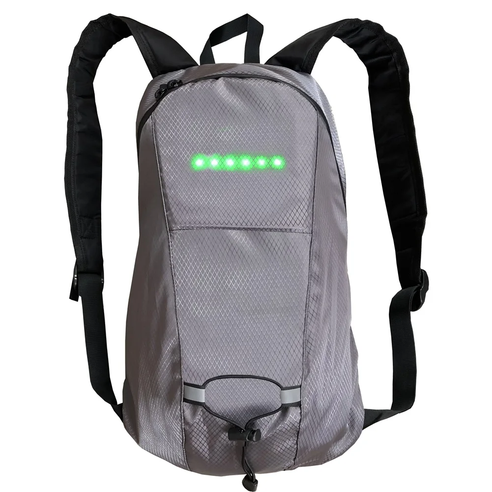 

15L Cycling Bicycle Bike Backpack LED Turn Signal Light Reflective Bag Pack Outdoor Safety Night Riding Running Camping