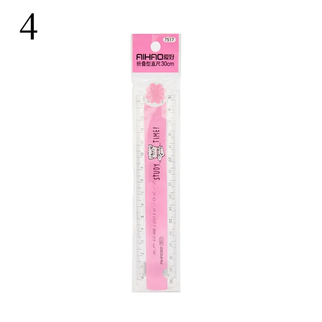 Pink 30 см Милые Складные линейки, прямая Линейка, модная цветная линейка для студентов, обучения, сделай сам, принадлежности для рисования, канцелярские принадлежности для офиса и школы - Цвет: Pink
