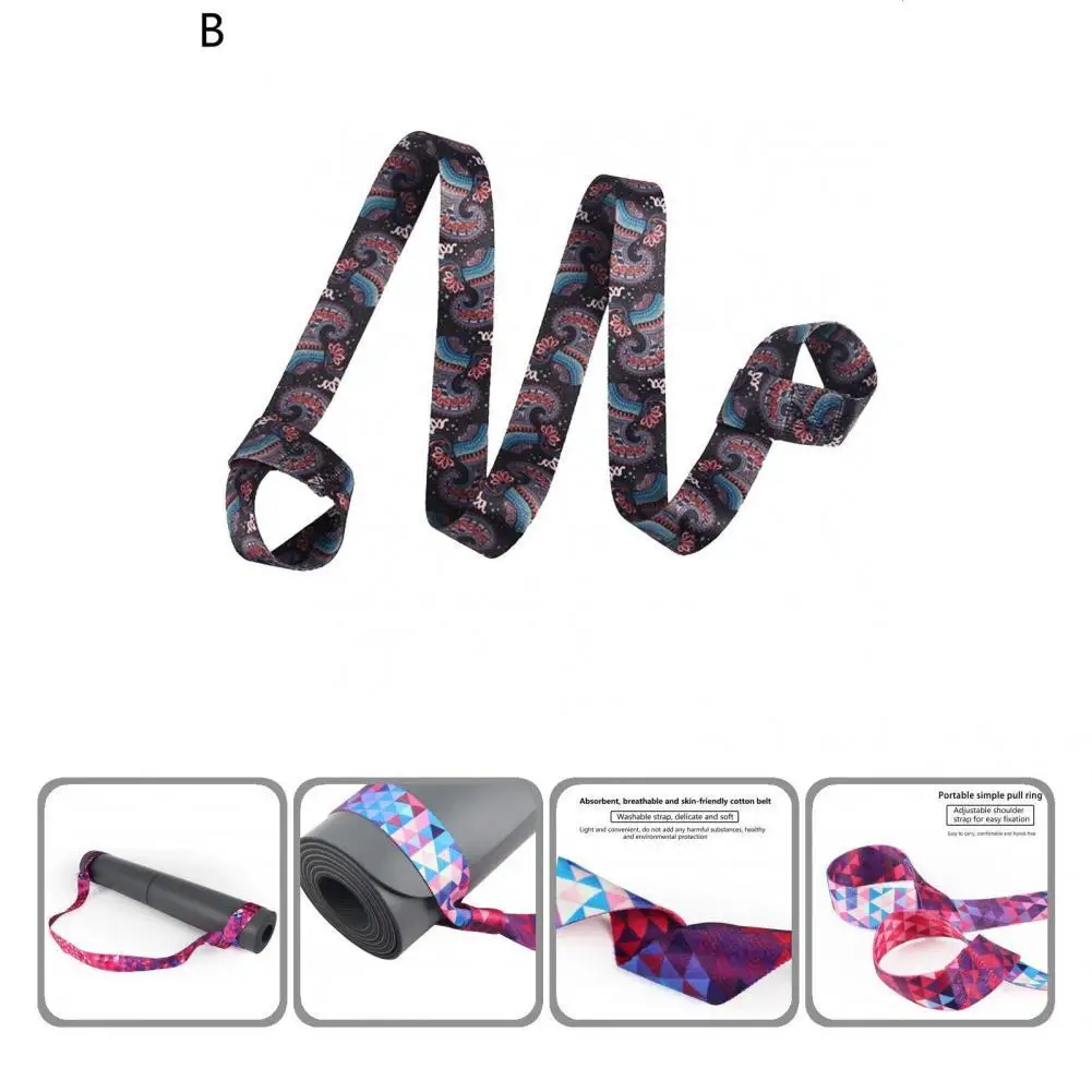 

Ремешок для йоги из полиэстера и хлопка, коврик для йоги, ремешок, портативный инновационный многофункциональный толстый тренировочный поя...