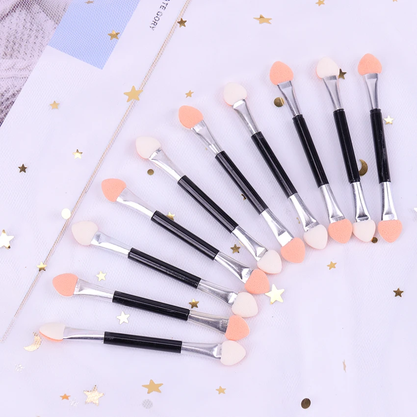 10 шт. двусторонняя губка для макияжа тени век кисть подводки глаз аппликатор