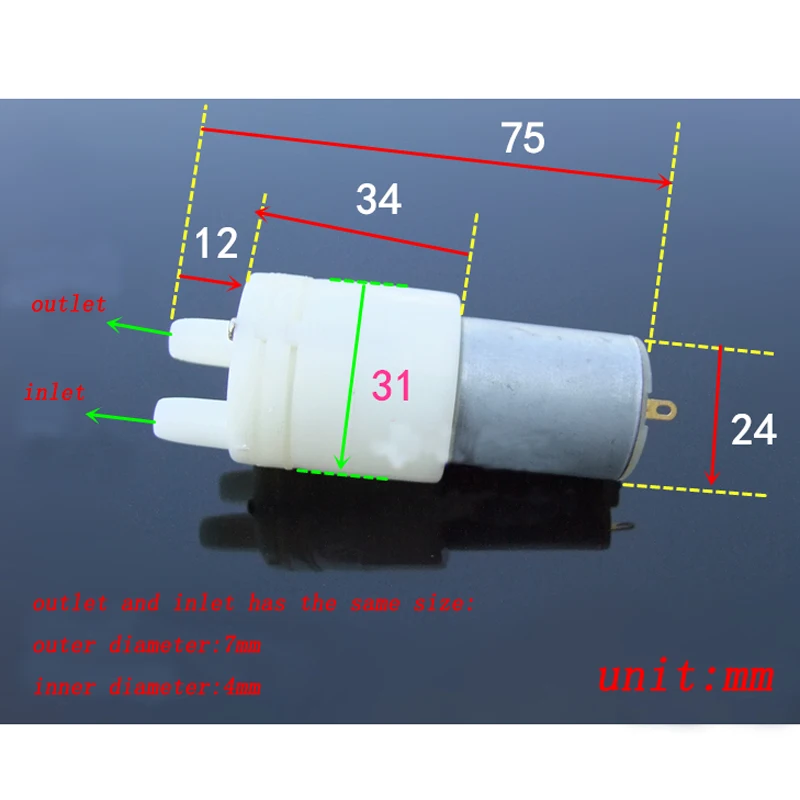 Водяной насос 1 шт. DC 3 в 7 280 микро мини самовсасывающие мембранные насосы поток