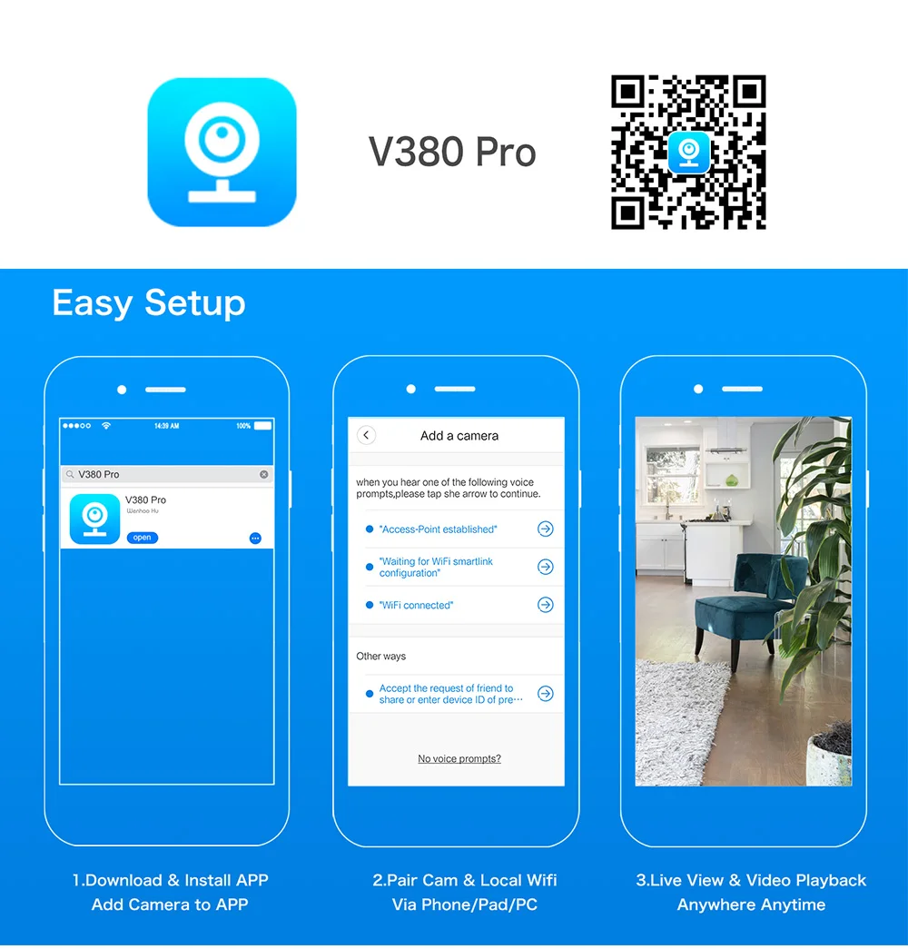 Система охранной сигнализации Luowice с камерой безопасности/двустороннее