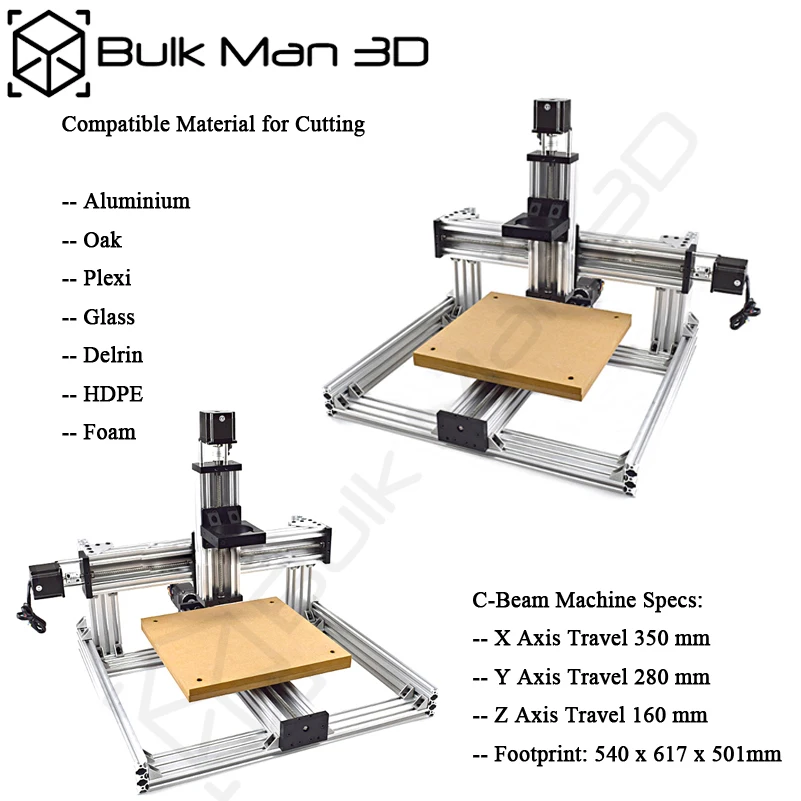 3 оси C Beam станок с ЧПУ механический комплект для рабочего стола DIY Рамка 175 oz * in Nema23