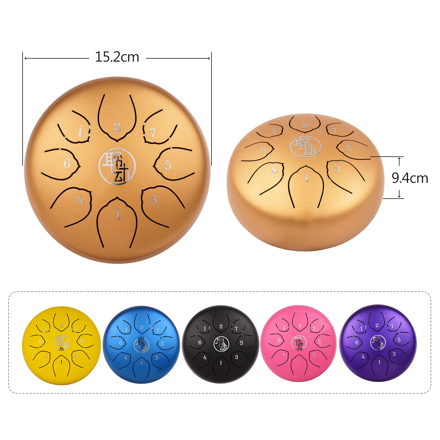 6 Inch Mini Drum 8Tone Steel Tongue Percussion Handpan Instrument With A Carry Bag Musical Instruments for Healing Yoga | Спорт и