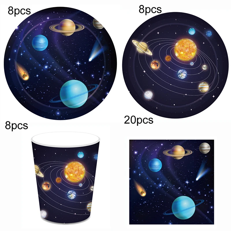 

Cosmic Planet Party Decorations Natural Science Happy Birthday Disposable Tableware Sets Baby Shower Kids Parties Party Favors
