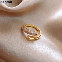 kshmir new zircon metal ring for women fashionable open ring creative design girls jewelry packaging sexy party 2021