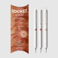 kaco rocket 3pcsset gel pens kawaii bread 0 5mm white press neutral writing caneta black refill stationery supply signing stylo