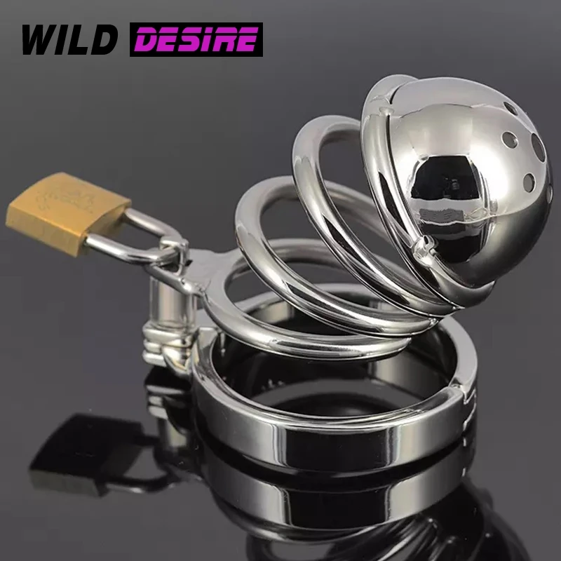 Секс игрушки целомудренная клетка пениса Пояс верности Металлические