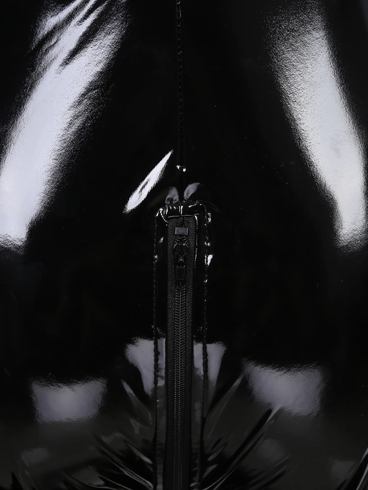 Комбинезон женский без рукавов на молнии ПВХ кожаный Облегающий комбинезон боди