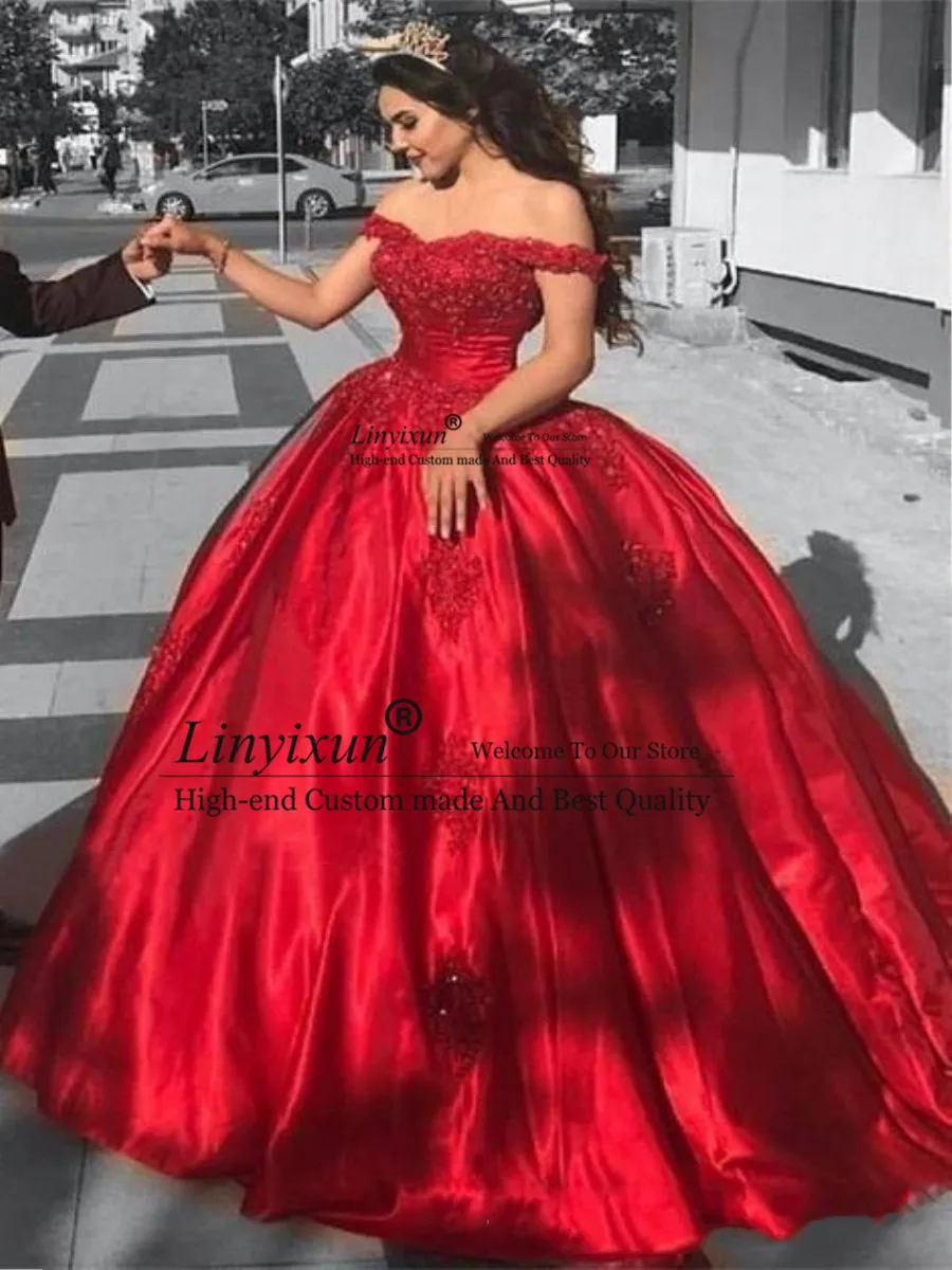 

Off the Shoulder Red Prom Dresses Long 2019 Cheap Bead Lace Formal Evening Gowns Ball Gown Sweetheart Prom Dress Sweep Tarin