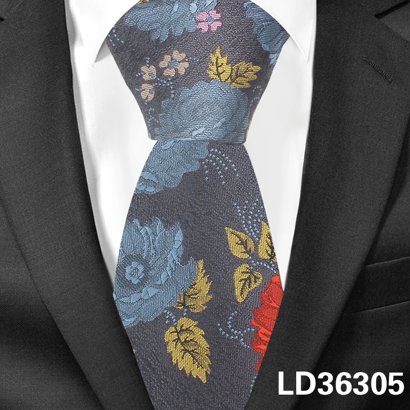 LD36305 Новые цветочные галстуки для мужчин и женщин модные обтягивающие, в полоску галстук для шеи для свадьбы повседневные мужские галстуки классические костюмы Тонкий шейный галстук - Цвет: LD36305