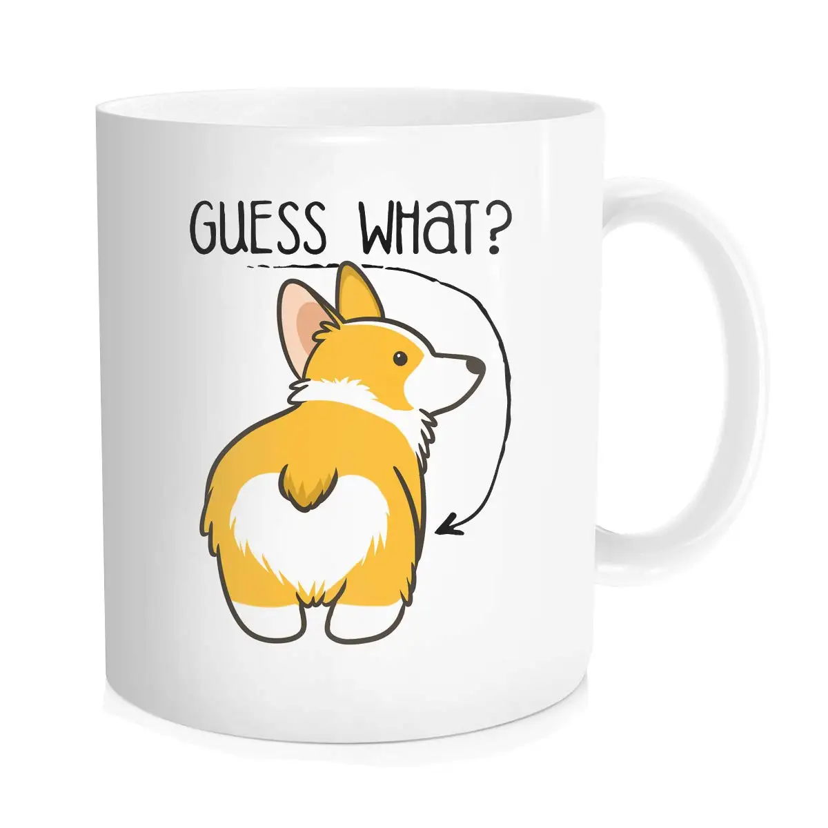 Веселая кофейная кружка с узором корги 11 унций | Дом и сад