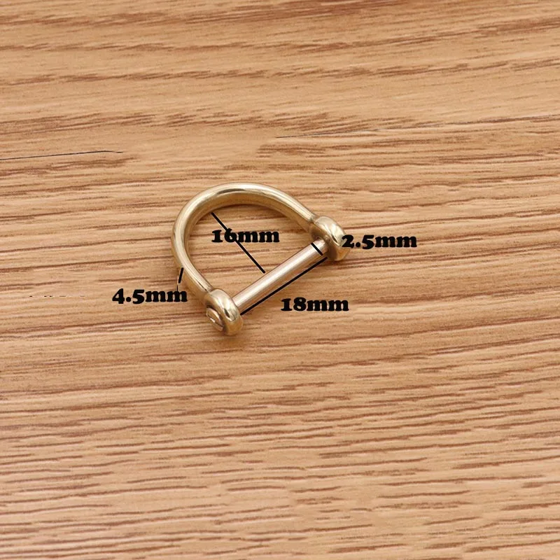 18mm Meetee 5 шт./10 шт. твердая латунь D Скоба Застежка Металлические пряжки брелок кольцо крюк сумка ремень Застежки DIY Кожа ремесло аксессуары - Цвет: 18mm