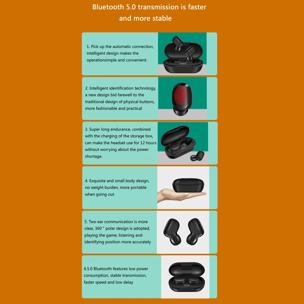 A6X PK GT1 Bluetooth наушники 5,0 TWS HD стерео беспроводные наушники сенсорное управление наушники музыка Спорт гарнитура 310 мАч Внешний аккумулятор
