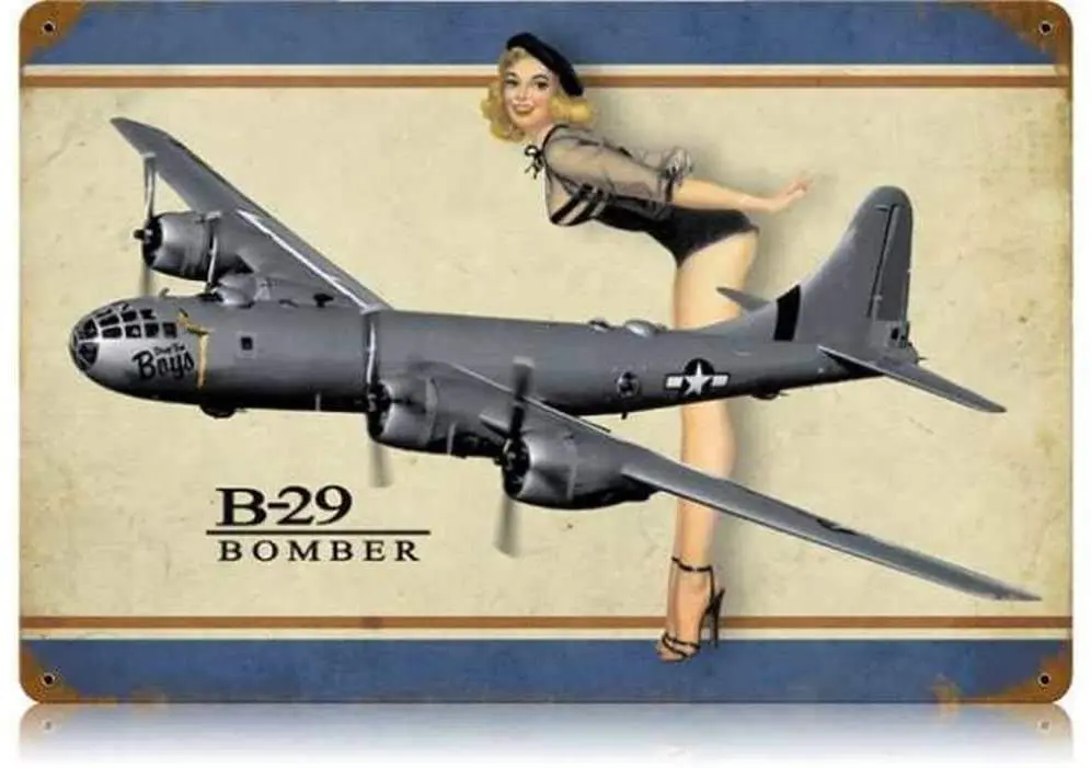

Losea B-29 Bomber Legs Metal Tin Sign, Wall Decorative Sign 12 x 16 Inches