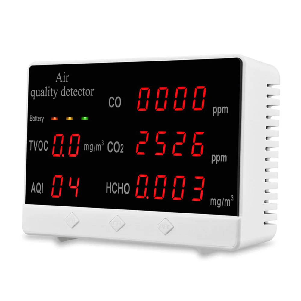 

Multi-Functional Air Quality Detector Home Office School Use Digital Display HCHO/TVOC/CO/CO2/AQI Monitor