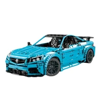 model building blocks the18 scale blue c6 amg super fast racing car t5002 bricks technical set furious toys for children