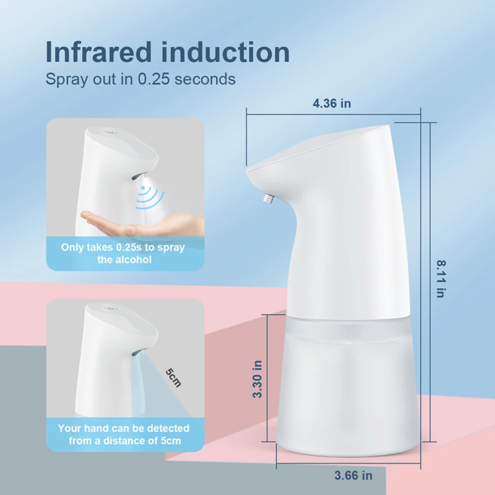 

Induction Liquid Soap Dispenser 450ml Foam Gel Non Contact Intelligent Alcohol Automatic Wall Mounting ABS Hand Cleaning
