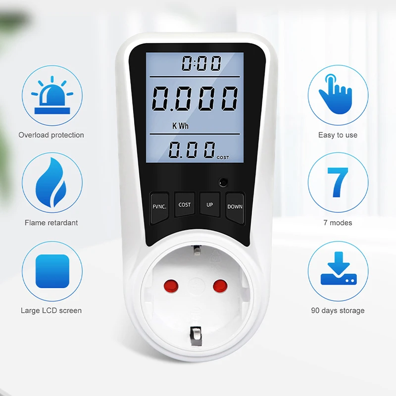 Цифровой измеритель мощности 220 В переменного тока с ЖК дисплеем|Электрические