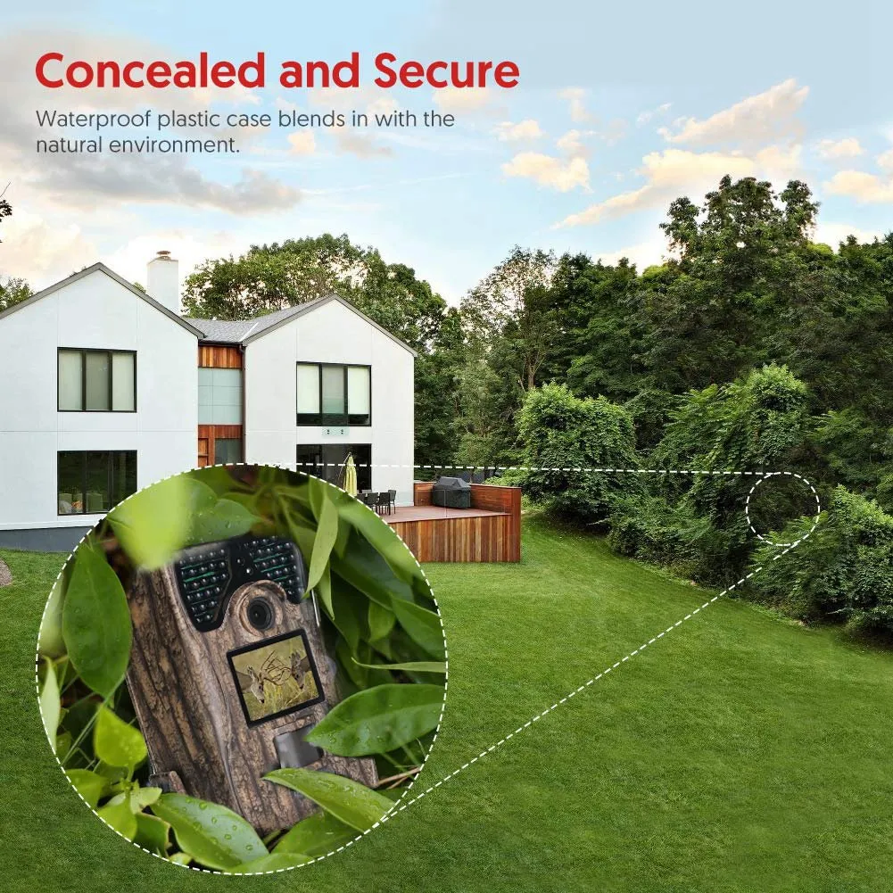 

Trail Game Camera with Night Vision Motion Activated 1080P 12MP Hunting Trap Cameras Waterproof IP66 for Outdoor Wildlife Watchi