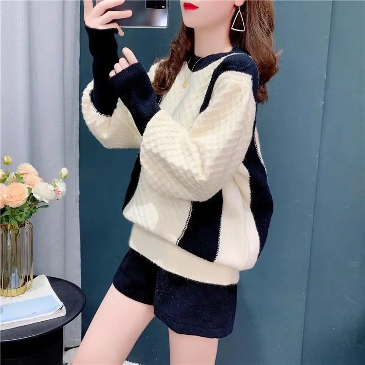 

Sweater women's hood autumn clothes 2021 new loose design feeling foreign Black