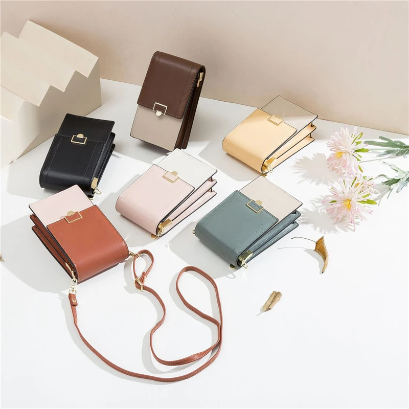 

Новая Миниатюрная сумка через плечо с застежкой, Женская многофункциональная сумка-клатч для сотового телефона, модные женские сумки