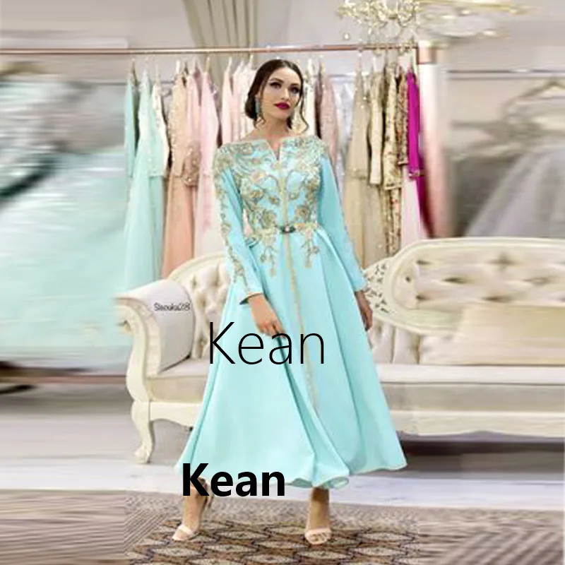 

Turquoise Moroccan Kaftan Evening Dress Summer Mother of the Bride Dresses Vestido de Renda Groom Mother Formal Party Dress