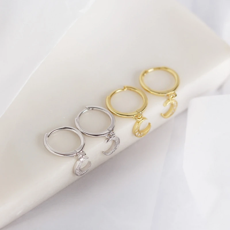 Женские серповидные серьги кольца Silvology из стерлингового серебра 925 пробы с Луной