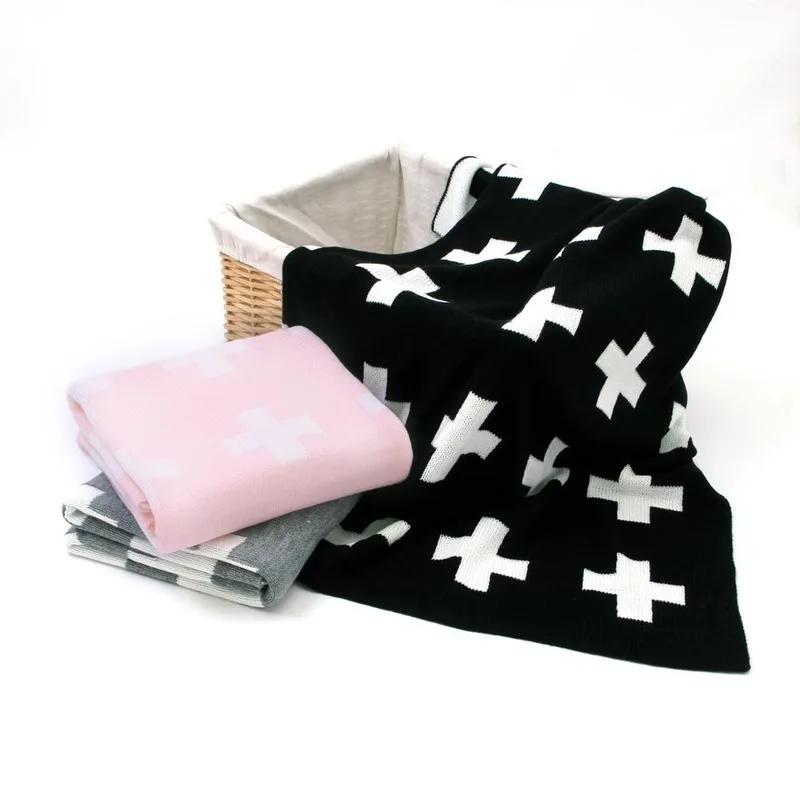 

Baby Blankets 100*80cm 100% Acrylic Knitted Newborn Boys Girls Swaddle Wrap Infant Kids Stroller Bedding Quilt Child Accessory