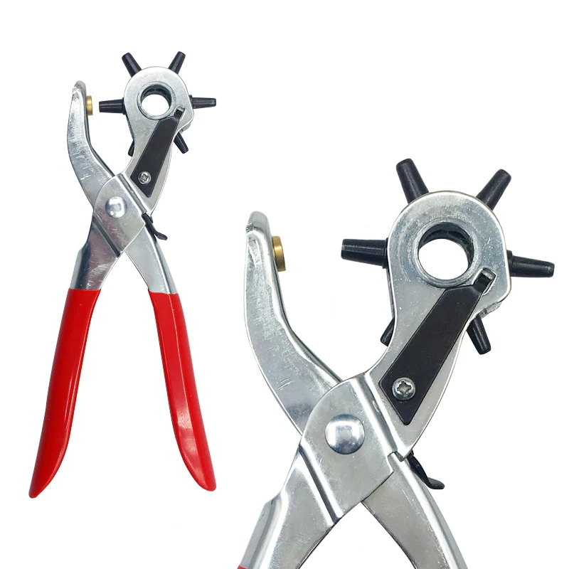 Leather Belt Hole Punch Plier Eyelet Puncher Revolve Sewing Machine Bag Setter Tool Watchband Strap Household leathercraft | Дом и сад