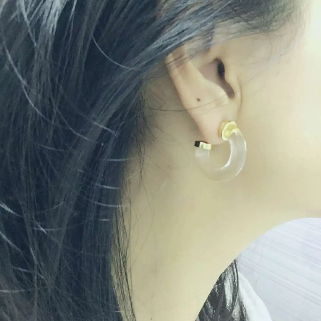 Высококачественные прозрачные круглые серьги в европейском и американском