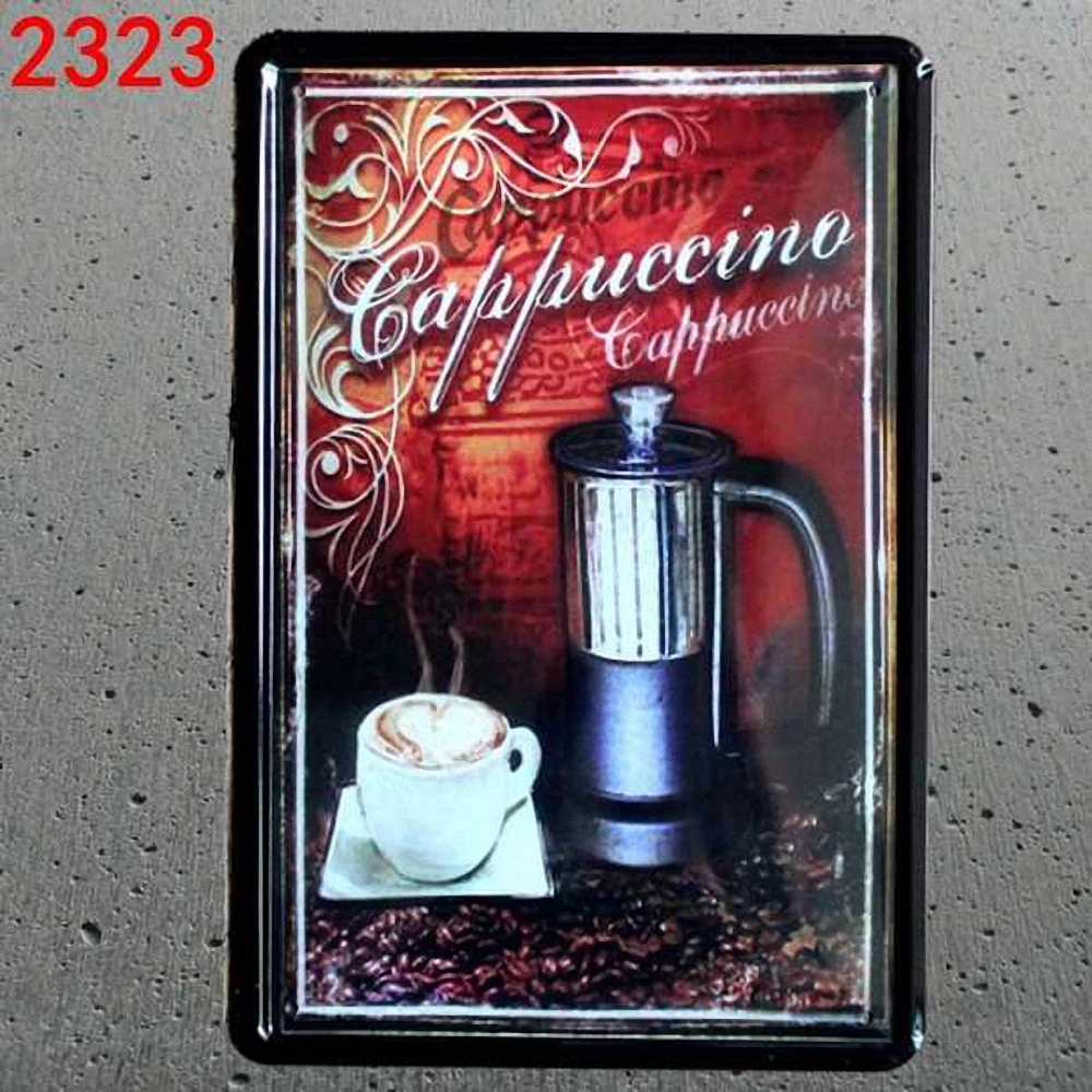 Кофейная серия 20X30 см несколько стилей винтажная жестяная металлическая ретро