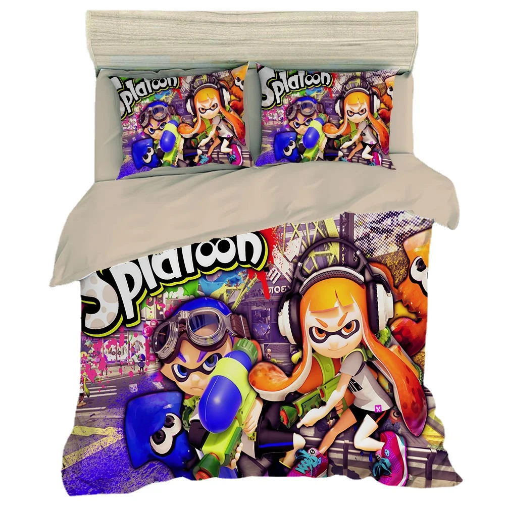 Likurb Splatoons Uze мерцающий кальмар 3D Печатный пододеяльник чехол подушка Комплект