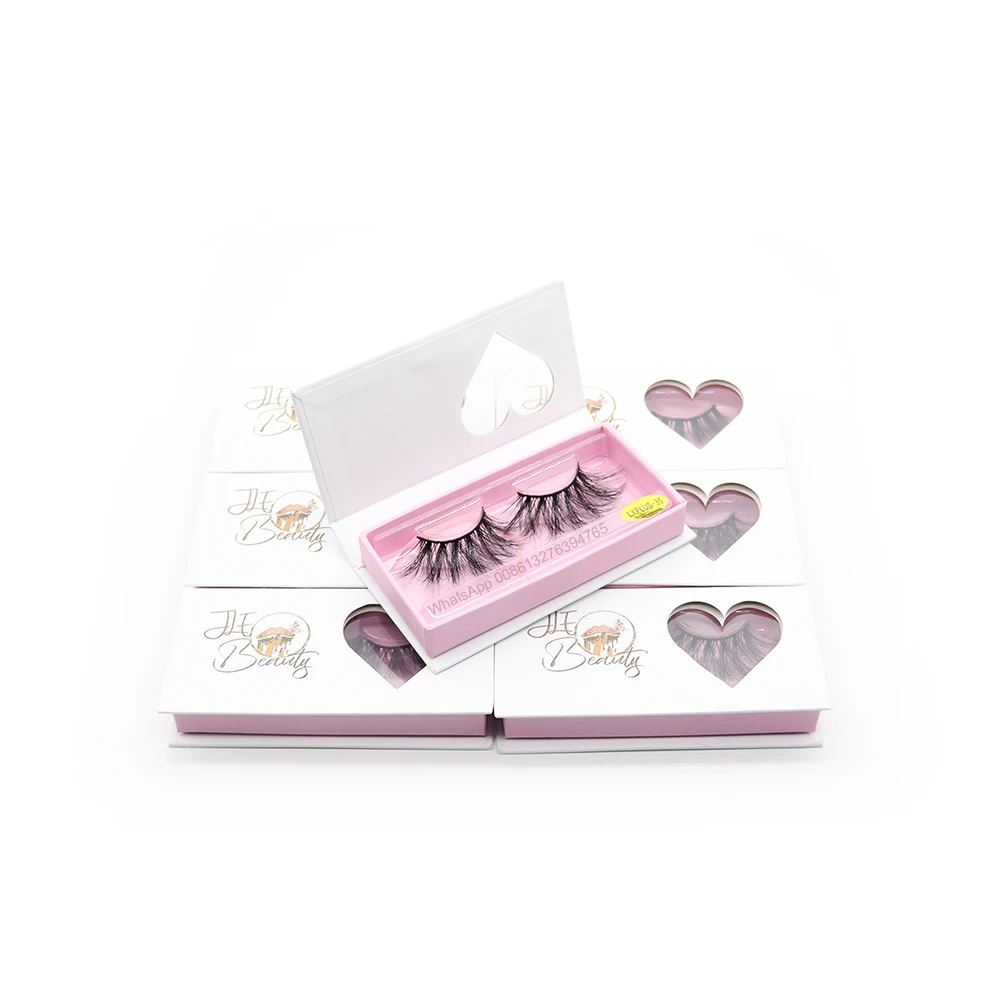 

Heart Window Eyelash Empty Box Wholesale Custom Lash Box 3D Strip Mink Lashes Dramatic Mink Eyelashes Vendors 5D 25mm Eyelash