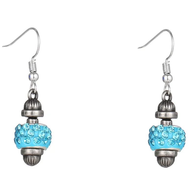 Небесно голубые бусины свадебные ювелирные изделия серьги для очаровательных