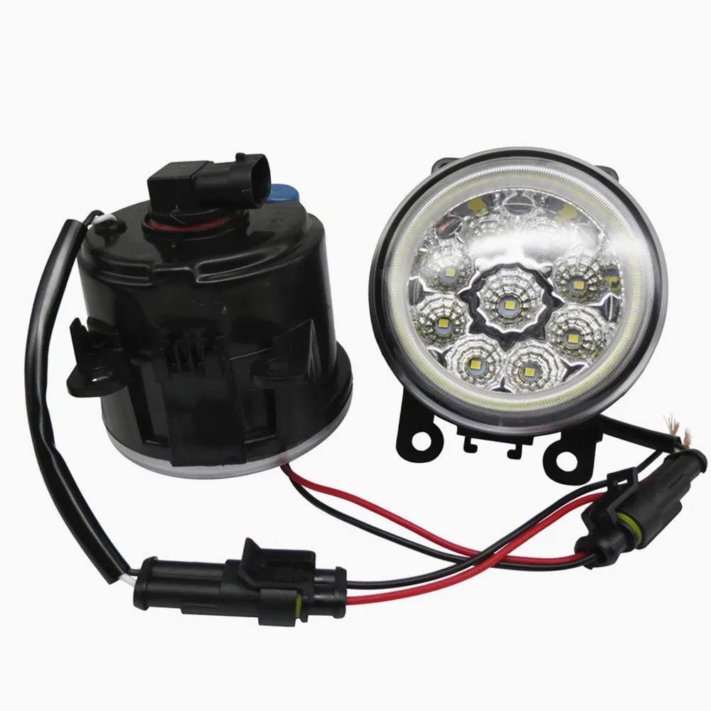 Angel Eyes Super Bright White 12V LED Refit Fog Light For Opel Corsa D Hatchback 2007-2015 Lamp Assembly 90mm Lights | Автомобили и