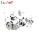 Серьги-гвоздики из нержавеющей стали, с кабошоном, 100 шт.лот