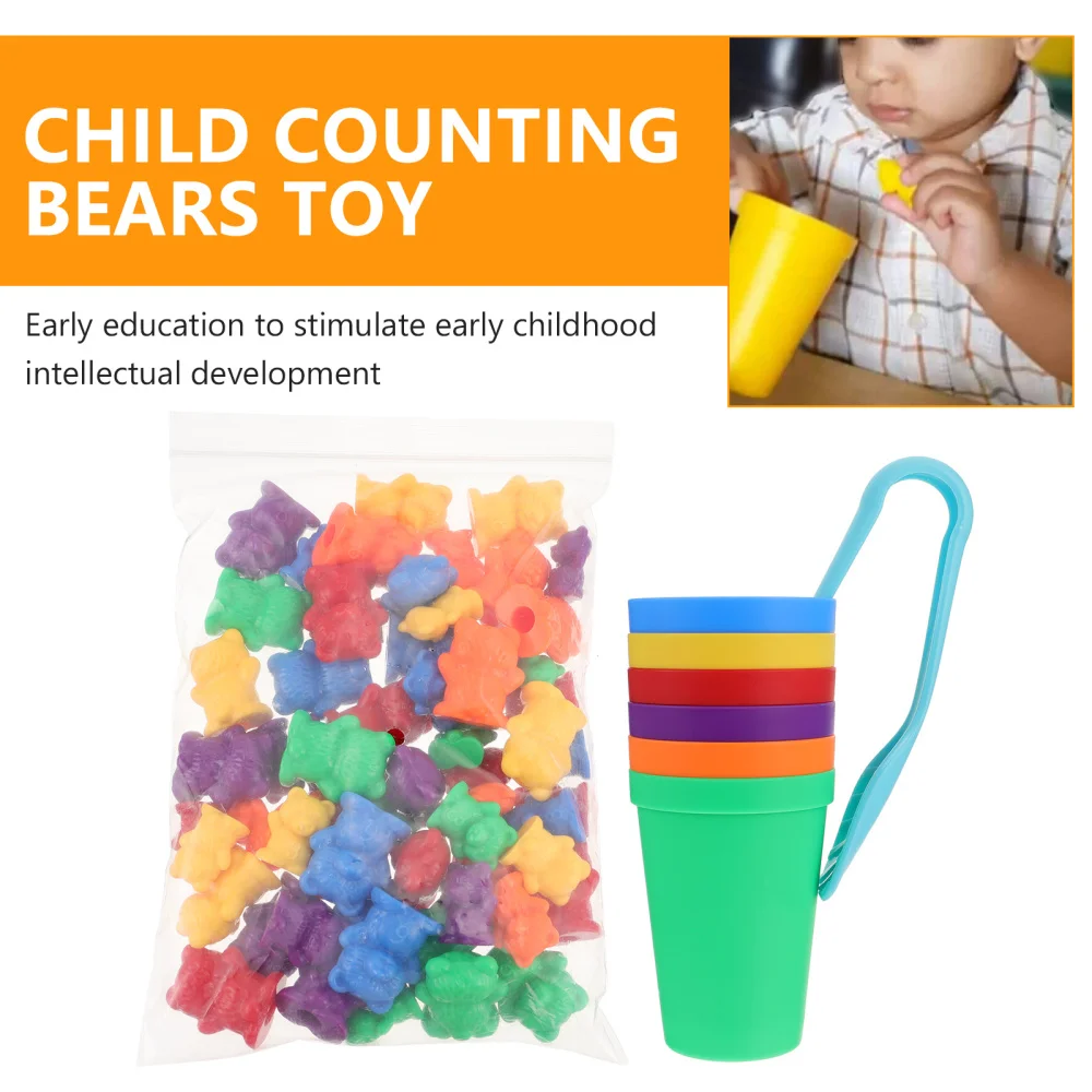

1 Set Colorful Counting Bear Blocks Math Teaching Aids Counting Tool for Kids