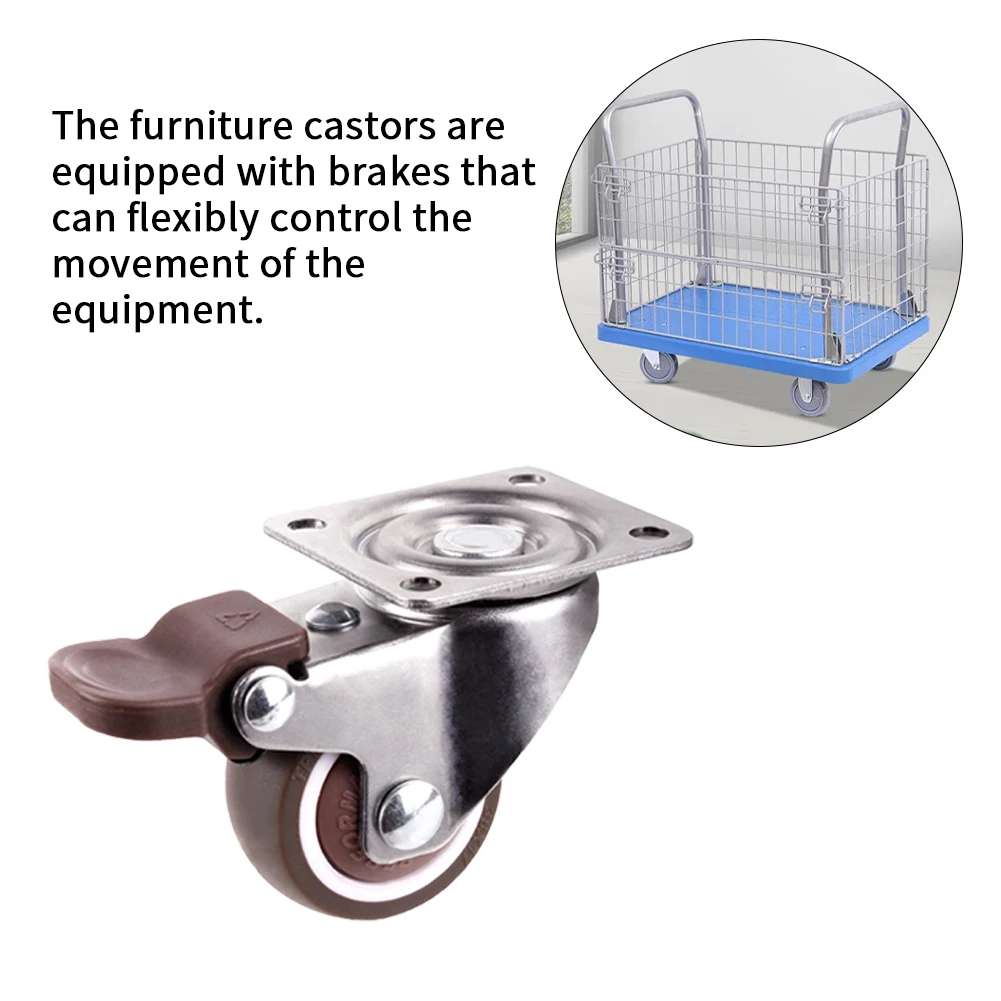 4pcs/pack With Brake Home Furniture Castor Heavy Duty Hardware Noiseless Table Easy Install Office Transport Swivel Living Room |