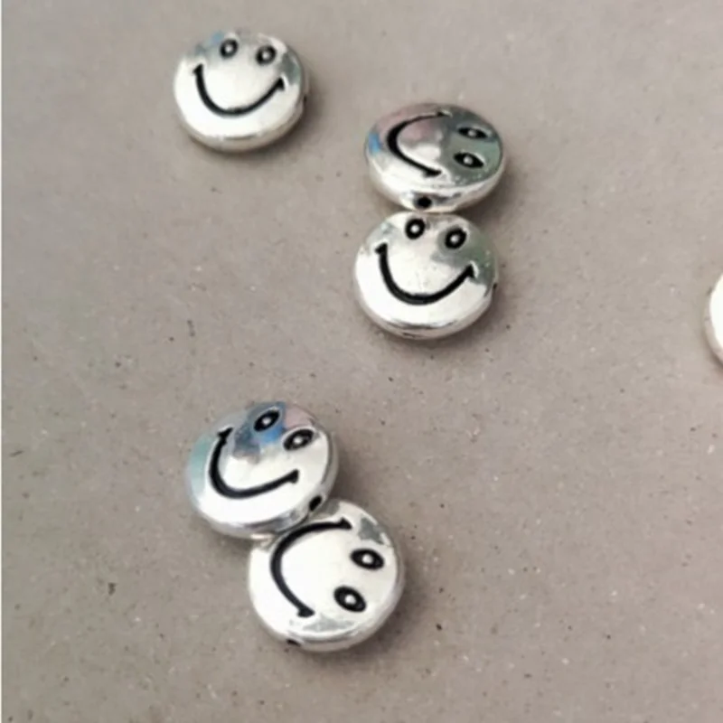 10 шт./пакет мм из алюминиевого сплава со смайликом акриловые бусины Свободные Spacer