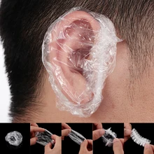 Hot Sale 100pcs Disposable Waterproof Transparent Ear Cover Bath Shower Salon Ear Protector Househol