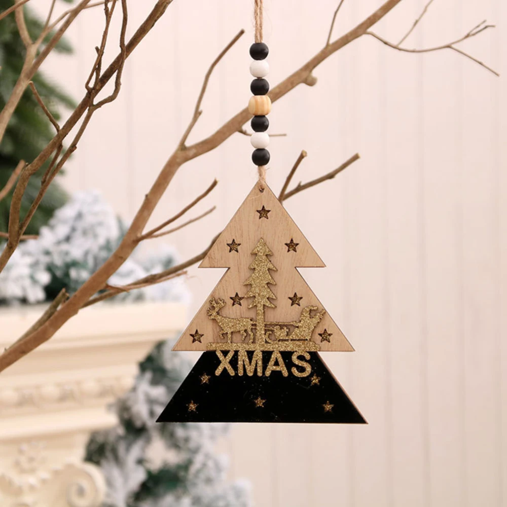 

Santa Claus Deer New Year Natural Wood Christmas Tree Decor Pendant Hanging Gifts Xmas Decor For New Year Decorations