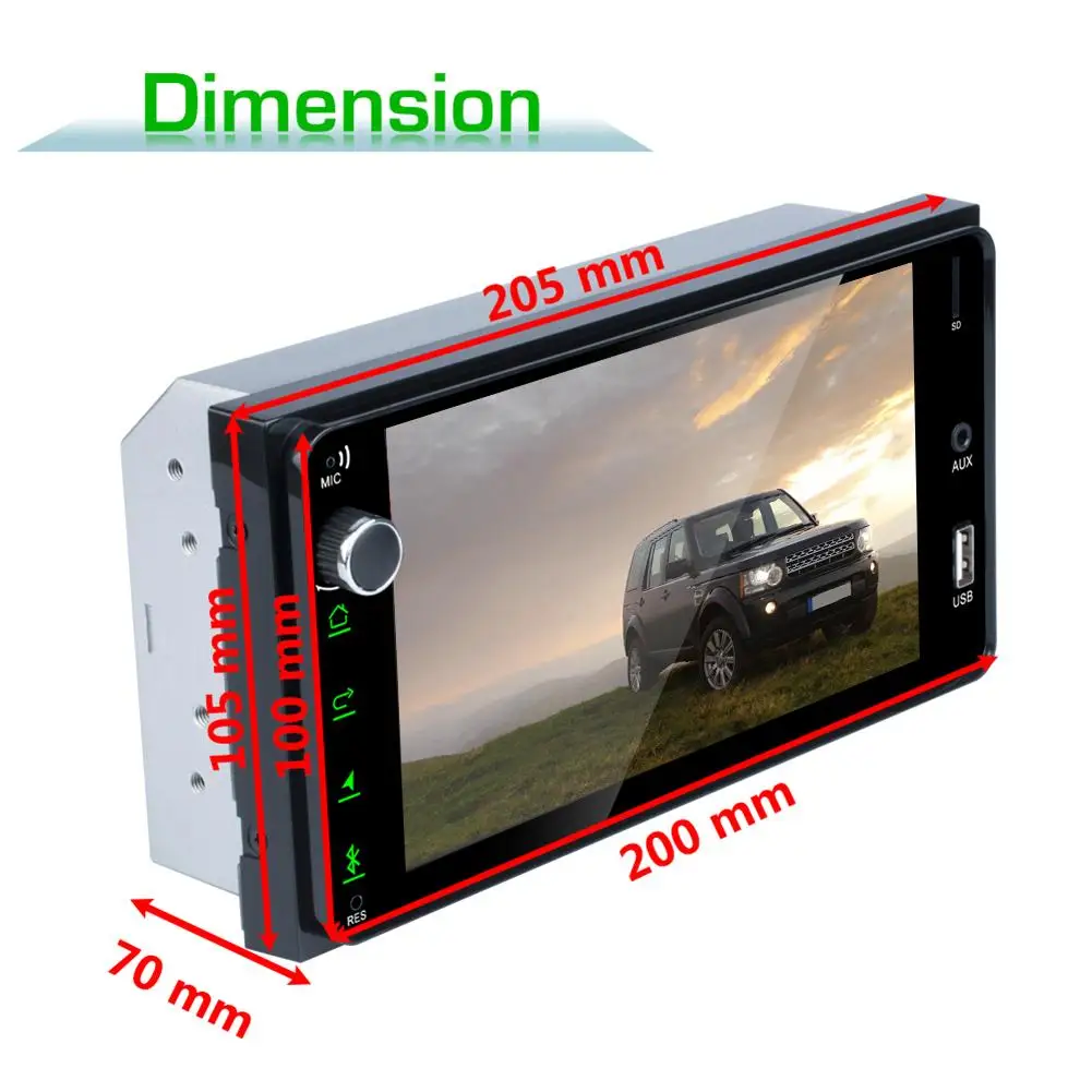 

RK-7180 7 inch USB MP5 Player 2 DIN Touch Screen All Infrared Remote Control Free Call Clock Car Stereo Audio FM Bluetooth