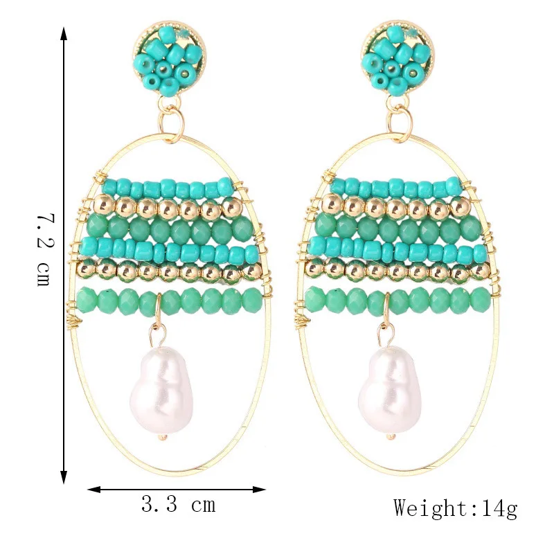 

SAY HELLO Bohemian Colorful Rhinestone Handmade Beaded Dangle Earrings for Women Drop Earrings Party Jewelry Wholesale K6868