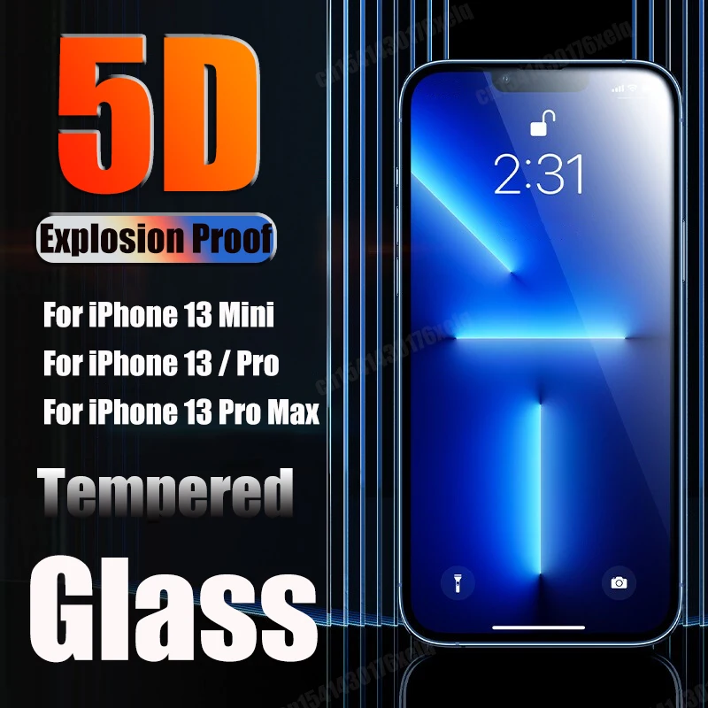 5D закаленное стекло для iPhone 13 Pro Max 12 11 Mini Защита экрана iPhone13 7 Plus 8 XS XR X SE 2020 6S