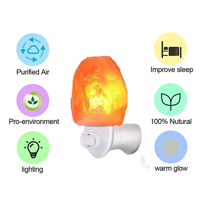 

Medical Himalayan Salt Lamp AU/US/UK/EU Plug Night Light Air Purifying Release Negative Ions Help Sleep Natural Crystal Light