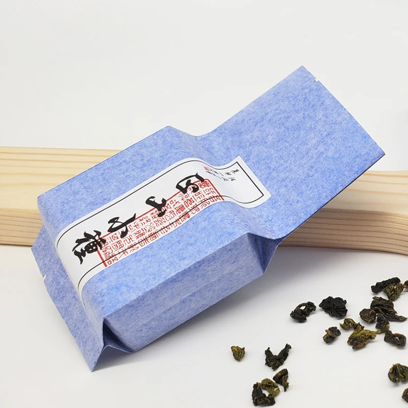 100 шт термогерметизируемая боковая Gusset Oolong Зеленый Чай Упаковочные пакеты для хранения маленькая хлопковая бумага алюминиевая фольга Открытый верх мешок сумки