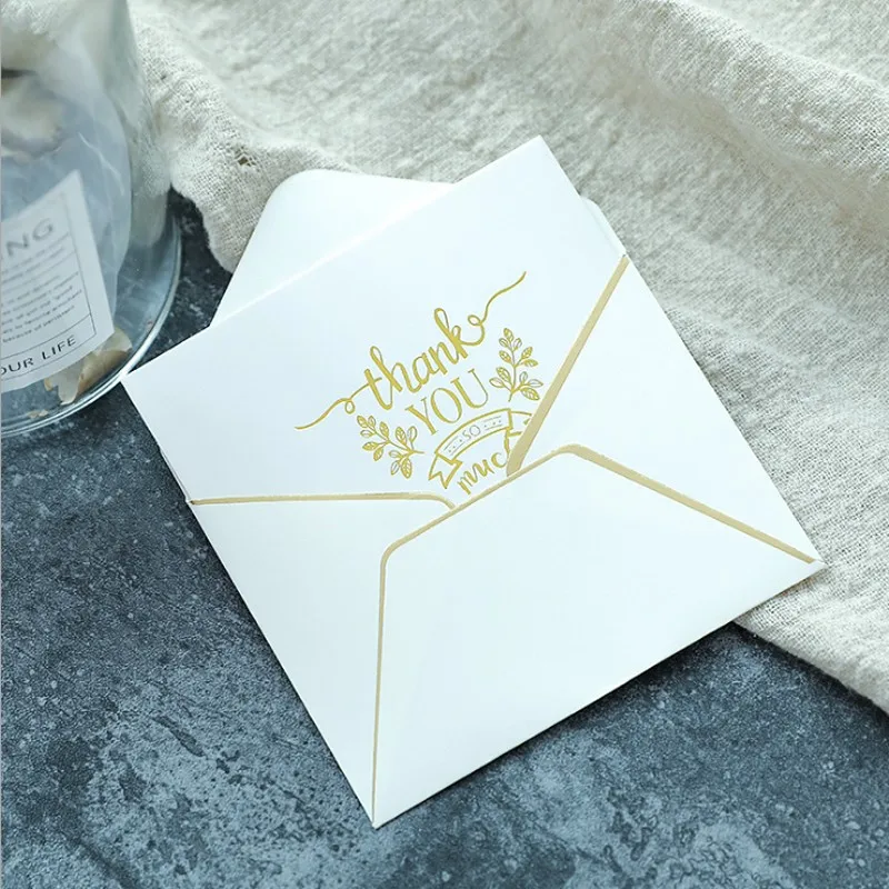 10 шт./лот мини бронзовые золотые края поздравительные открытки для вас белые Креативные украшения золотой конверт Сделай Сам 75*100 мм