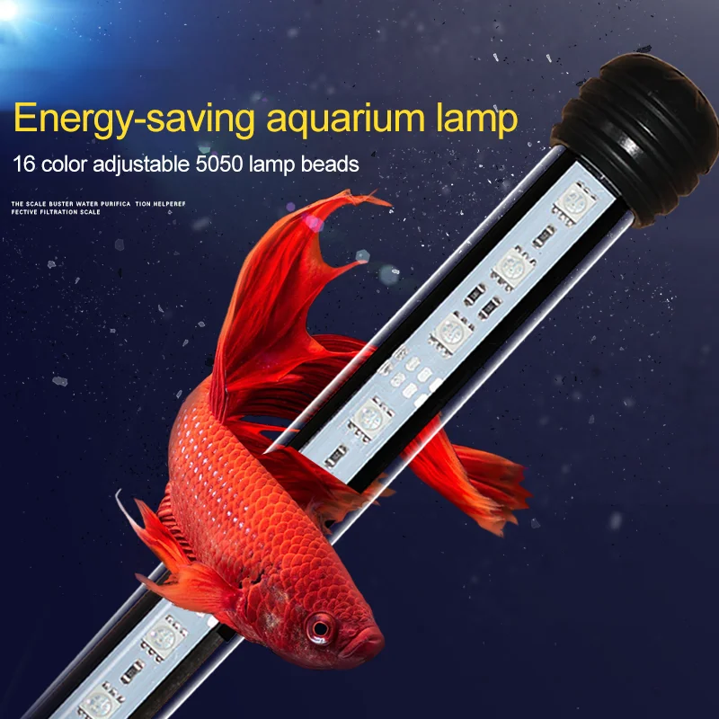 RGB дистанционный аквариумный Свет Энергосберегающее Освещение для аквариума водонепроницаемый водный растительный свет аквариум светодиодное освещение 18-48 см ЕС США штекер